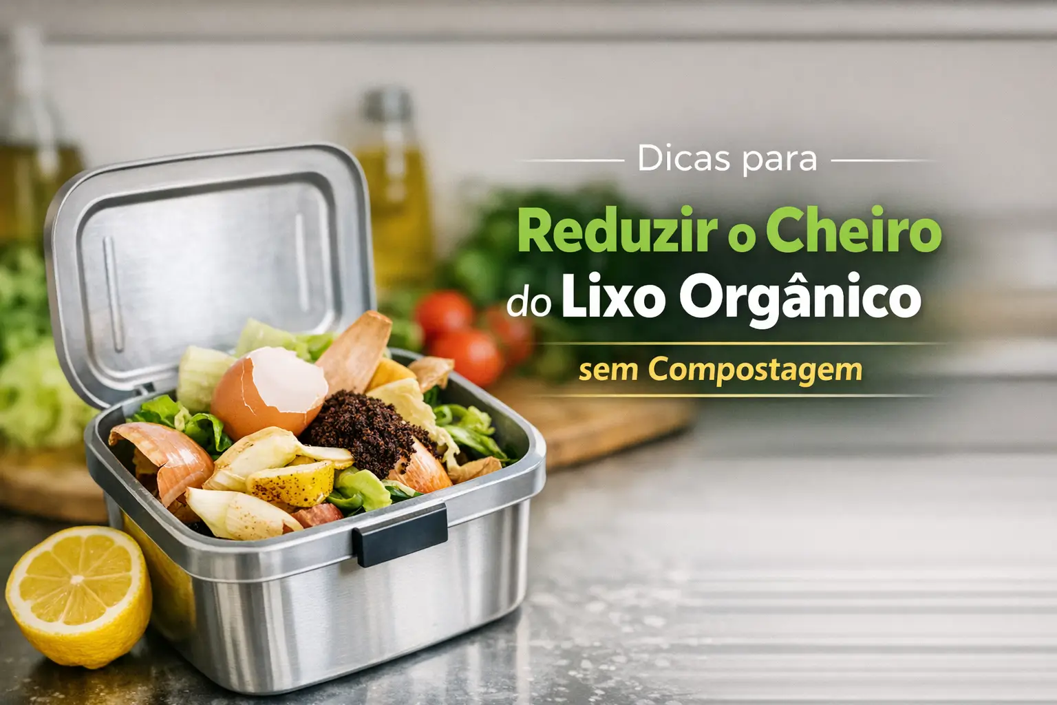 Dicas para reduzir odores de lixo orgânico em cozinha com ingredientes frescos