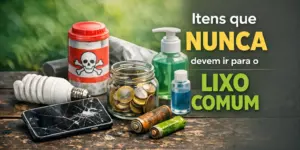 Itens como celulares quebrados, lâmpadas e baterias nunca devem ir para o lixo comum.